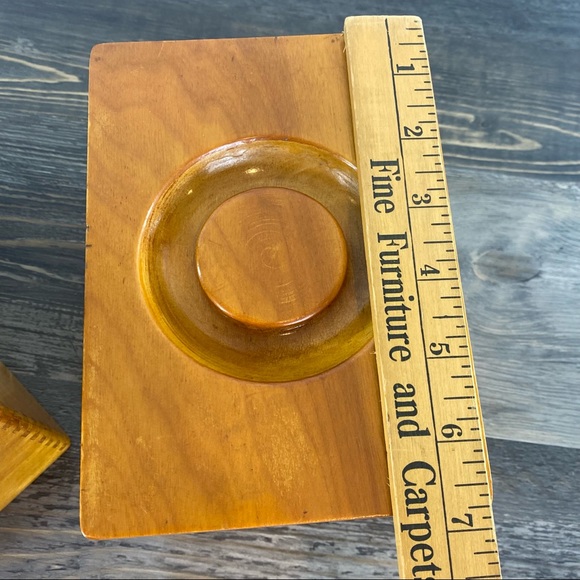 Vintage set of 2 Woodpecker wood ware Canister - Picture 12 of 12